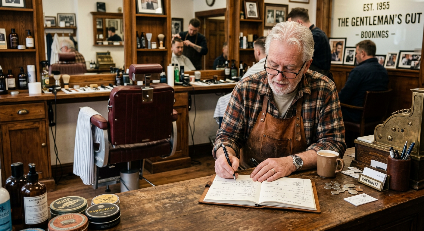 Barbershops represented in a UK health and beauty business setting