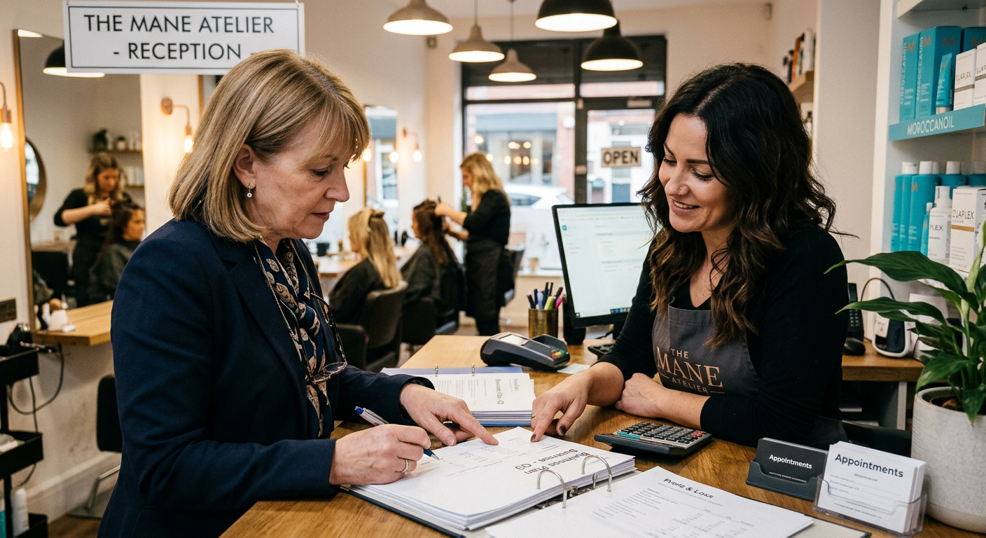 Business owner carefully reviewing a commercial lease document